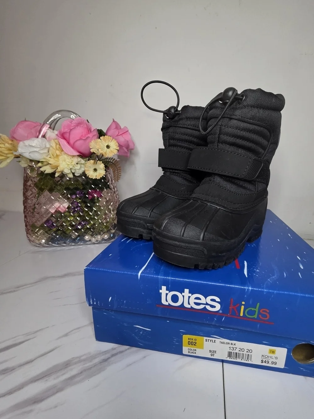 Snow Boots | Totes Toddler Black Winter Boots | Waterproof | Size 9T | BRAND NEW
